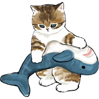 🥺 кот, акула, игрушка, милый, котенок telegram sticker