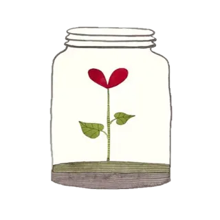 🔮 flor, tarro, planta, naturaleza, amor, corazón telegram sticker