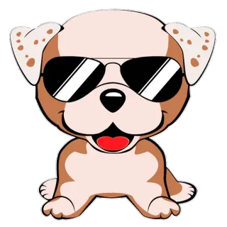 😎 犬, 子犬, サングラス, かっこいい, ペット, 動物, 漫画 telegram sticker
