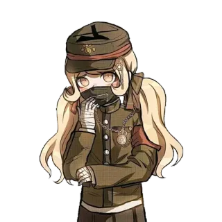 😏 Anime, Uniforme militaire, Personnage, Fille, Chapeau, Gants telegram sticker