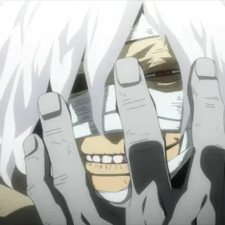 😈 Tomura Shigaraki My Hero Academia アニメ, 悪役, 手, 怖い, 不気味 telegram sticker