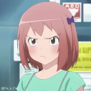 😕 动漫, 女孩, 生气, 卡通, 角色, 插画 telegram sticker