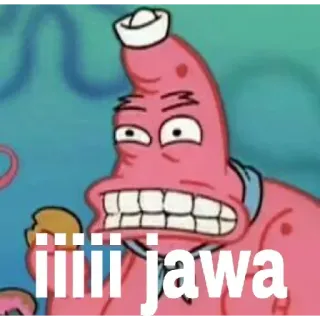 😈 Patrick Star Spongebob Squarepants iiiii jawa патрик, спанч боб, мультфильм, стикер, iiiii jawa telegram sticker