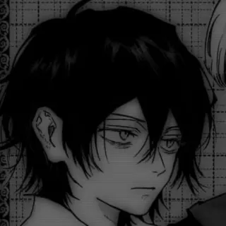 😐 anime, manga, cartoon, black and white, sad, emo telegram sticker