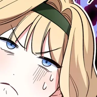 🤨 アニメ, マンガ, 女の子, 心配, 汗 telegram sticker