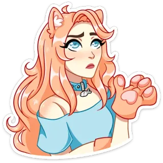 🤨 Katzenmädchen, Anime, Sticker, Cartoon, Süß telegram sticker