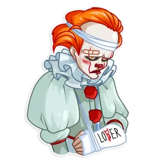 🤕 Pennywise It LOSER Chú hề, Kinh dị, Đáng sợ, Kẻ thua cuộc, Phim, It telegram sticker