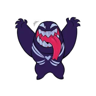 😁 Venom marvel, symbiont, comics, schurke, monster, antiheld telegram sticker