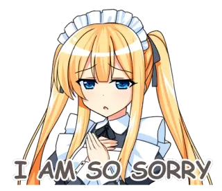😭 I AM SO SORRY Anime, Scusa, Mi dispiace, Maid, Femmina, Cartone animato telegram sticker