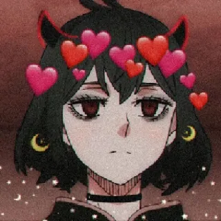💘 Nero Black Clover 애니메이션, 귀여운, 하트, 만화, 만화, 네로, 블랙 클로버, 여성 telegram sticker