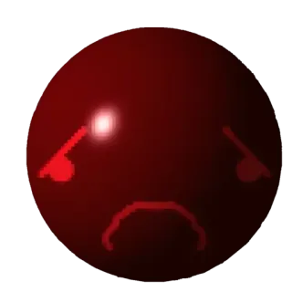 🤩 traurig, wütend, rot, emoji, kugel, pixel telegram sticker