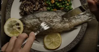 🐟 food, fish, lemon, plate, meal telegram sticker