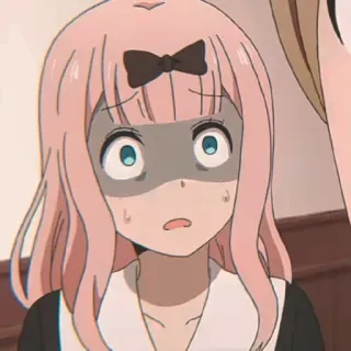 🌸 Chika Fujiwara Kaguya-sama: Love Is War Anime, Chika Fujiwara, verängstigt, geschockt, besorgt telegram sticker
