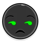 😒 emoji, expression, annoyed, face, green, black telegram sticker