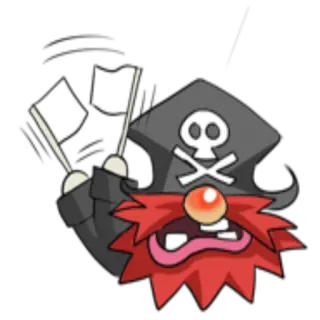 🏳 bajak laut, kartun, tengkorak, tulang bersilang, bendera, karakter, laut, petualangan whatsapp sticker