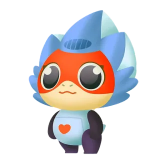 😊 Cartone animato, Adesivo, Personaggio, Carino, Cuore, Blu telegram sticker