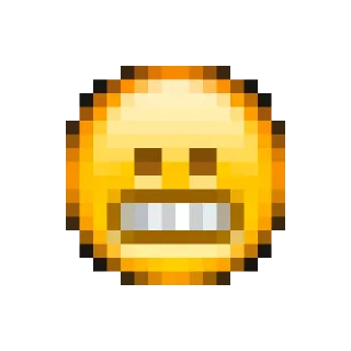 😬 emoji, grimace, pixelated, expression telegram sticker