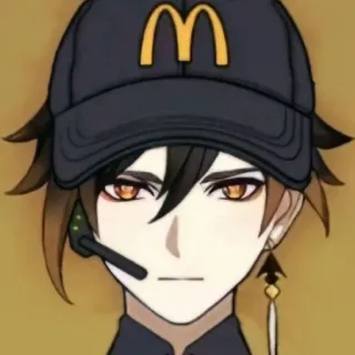 😐 Zhongli Genshin Impact genshin impact, zhongli, anime, mcdonalds telegram sticker