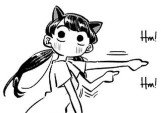 👉 Komi Shouko Komi Can't Communicate Hm! Anime, Mangá, Orelhas de gato, Apontando, Fofo, Komi Can't Communicate, Komi Shouko whatsapp sticker