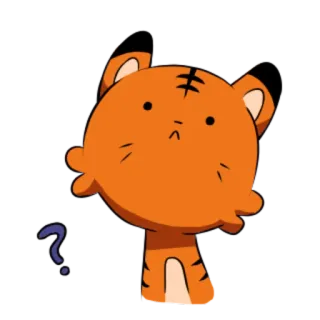 🐯 호랑이, 만화, 동물, 귀여운, 카와이, 스티커 telegram sticker