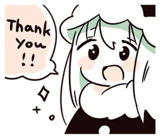 😃 Thank You!! Anime, Merci, Kawaii, Mignon, Salutation telegram sticker