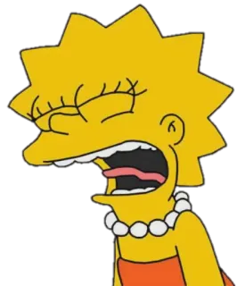 😖 Lisa Simpson The Simpsons Lisa Simpson, Simpsons, cartoon, yellow, screaming, upset, tv show telegram sticker