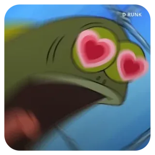 💋 D RUNK peixe, amor, corações, olhos, engraçado, meme, bêbado telegram sticker