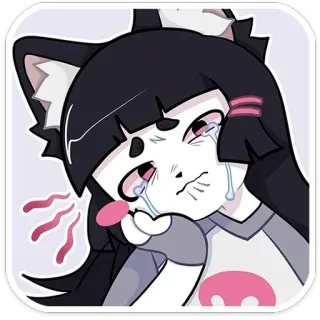 😭 Catgirl, Anime, Pianto, Triste, Emozionale whatsapp sticker
