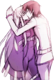 😏 anime, kiss, romance, love, couple telegram sticker