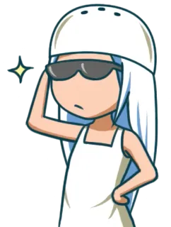 😎 Anime, Dessin animé, Personnage, Lunettes de soleil, Cool, Cheveux blancs whatsapp sticker