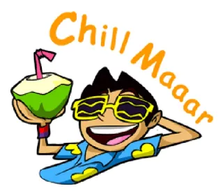 😎 Chill Maar cartone animato, cocco, relax, occhiali da sole, tranquillo whatsapp sticker