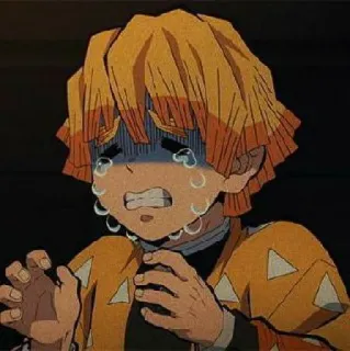 😭 Zenitsu Agatsuma Demon Slayer Zenitsu, Demon Slayer, Anime, Chorando, Assustado, Triste, Mangá whatsapp sticker