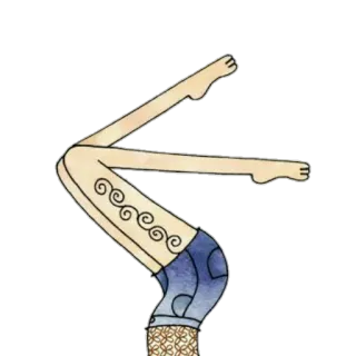 🙃 gambe, tatuaggio, pantaloncini, arte, illustrazione, corpo, arto telegram sticker