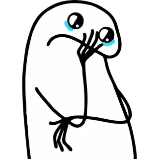 🥺 哭, 悲伤, 眼泪, 卡通, 情感, flork telegram sticker