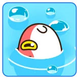 😏 imut, kartun, hewan, gelembung, air, karakter telegram sticker