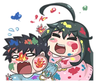 😝 cartoon, paint, cute, colorful, characters telegram sticker