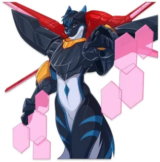 💙 Furry, Mech, Cyborg, Anime, Cartoon, Futuristisch, Anthropomorph, Waffe telegram sticker