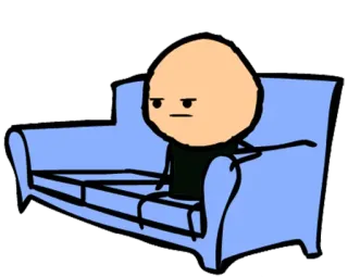 😒 Cyanide & Happiness, 卡通, 角色, 火柴人, 幽默, 沙发 whatsapp sticker