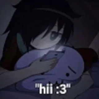 🫡 hii :3 アニメ, 女の子, 可愛い, 絵文字, こんにちは, インターネット telegram sticker