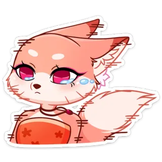 😭 кот, аниме, каваий, милый, грустный, плачущий, мультфильм telegram sticker