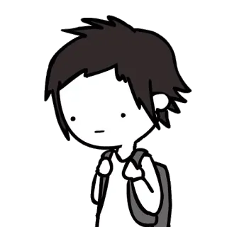 😓 desenho animado, personagem, adesivo, mochila telegram sticker