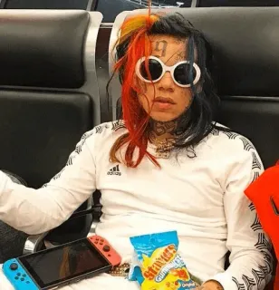 🧑‍🎤 6ix9ine rappeur, 6ix9ine, Tekashi69, musicien, artiste telegram sticker