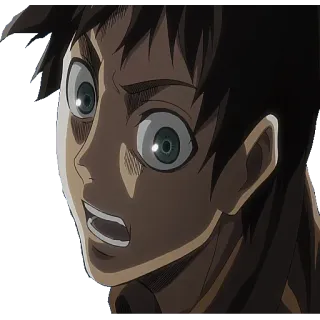 😳 Eren Yeager Attack on Titan アニメ, マンガ, 進撃の巨人, エレン・イェーガー, 怖い, びっくり telegram sticker