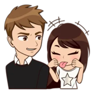 😜 Desenho animado, Casal, Fofo, Engraçado, Amor, Relacionamento telegram sticker