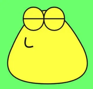 🌟 Pou Pou, spel, personage, geel, blob whatsapp sticker