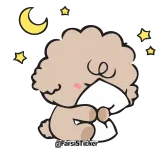 😴 chien, endormi, étoiles, lune, oreiller whatsapp sticker