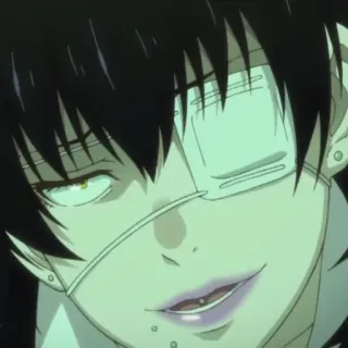 😈 Anime, Manga, Personnage, Fille, Cache-œil telegram sticker