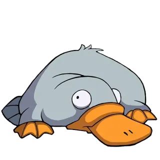 😶 duck, animal, cartoon, cute, bird, funny telegram sticker