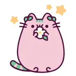 😸 Pusheen Katze, Pusheen, süß, kawaii, Blume, Frühling telegram sticker
