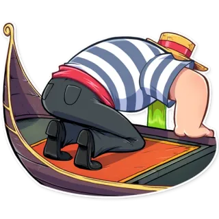 🤮 gondola, Venice, hoạt hình, du lịch, thuyền telegram sticker
